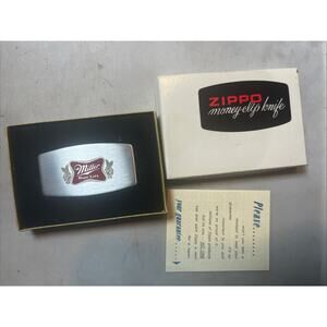 Miller High Life Advertising Zippo Money Clip With File
